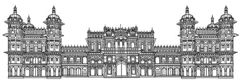 Janaki Temple drawing clipart illustration | Clipart Nepal