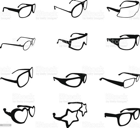 Glasses Silhouette Stock Illustration - Download Image Now - Cartoon, Cool Attitude, Cut Out ...