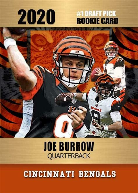 Amazon.com: 2020 JOE BURROW FIRST NFL ROOKIE CARD #1 DRAFT PICK ...