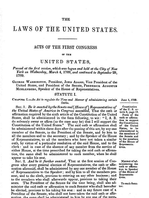 First Act Congress | Oath Of Office | United States House Of Representatives