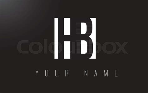 HB Letter Logo With Black and White Negative Space Design. | Stock vector | Colourbox