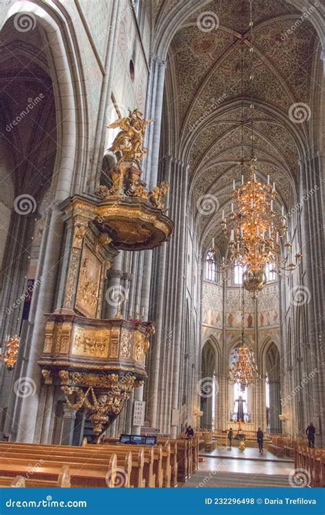 Interior of Uppsala Cathedral, Scandinavian Largest Church in Sweden ...