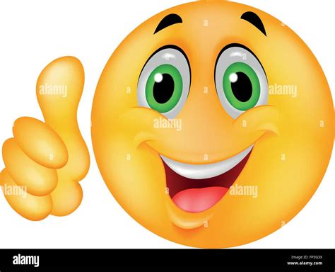 Happy smiley emoticon giving thumbs up Stock Vector Image & Art - Alamy