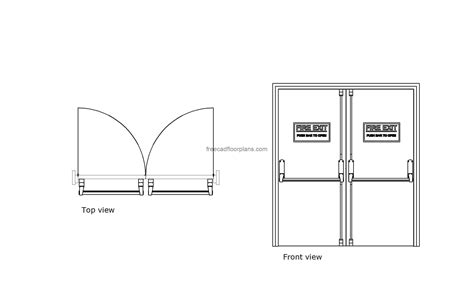 Steel Exit Fire Doors, AutoCAD Block - Free Cad Floor Plans