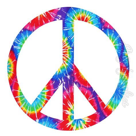 Tie Dye Peace Sign Wall Decal Groovy Peace Sign Retro - Etsy