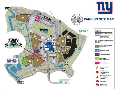 Giants Metlife Stadium Parking Lot Map - Away Game Tailgate