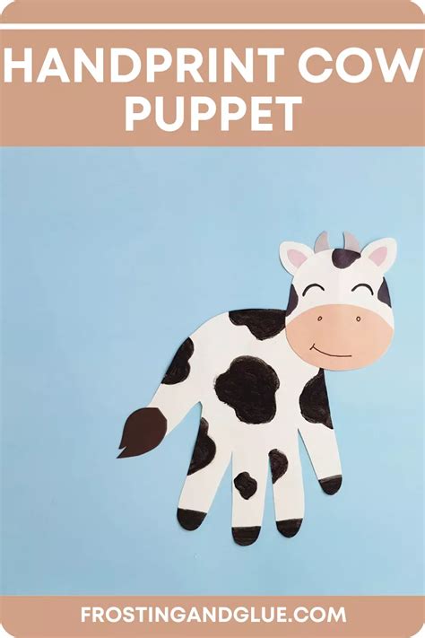 Handprint Cow Papercraft | Cow craft, Barnyard buddies, Cowboy crafts