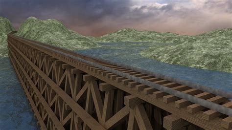 train trestle bridge environment 3d obj