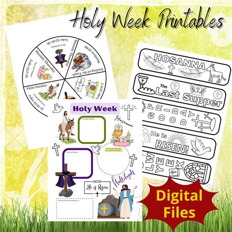 Holy Week Kids Printable Activities, Easter Activities for Kids, Resurrection Worksheet, Wheel ...