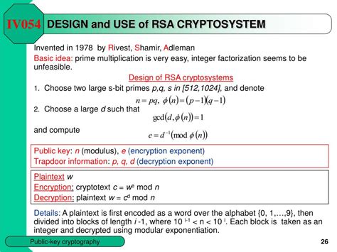 PPT - CHAPTER 5 : P ublic - key cryptography I. RSA PowerPoint ...