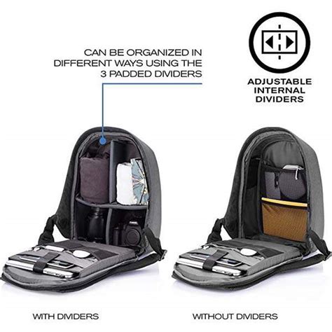 XD Design Bobby Tech Anti-Theft Backpack with Wireless Charging Pad, Solar Panel and USB/USB-C ...