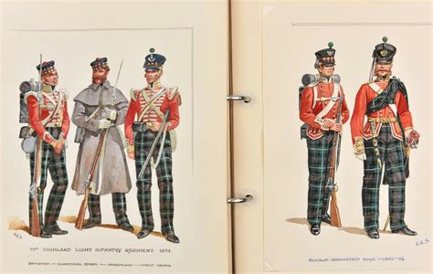 71st Highland Light Infantry; Privates in marching order, greatcoat and field order - 1854 ...