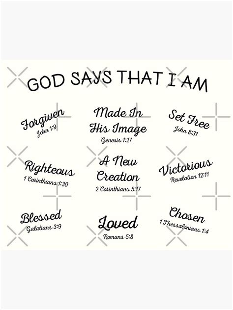 "God Says That I Am | Christian Bible Verses" Sticker for Sale by ...