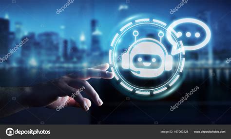 Businessman chatting with chatbot application 3D rendering Stock Photo ...