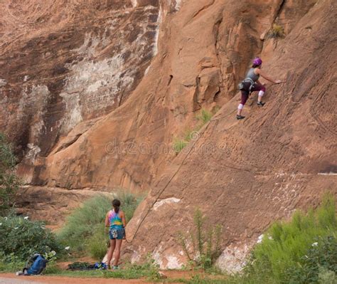 Rock-climbing in the Desert Editorial Stock Photo - Image of adventure, difficult: 80388638