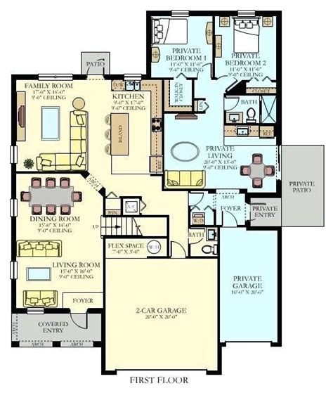 lennar next gen homes one story multi generational house plans fantastic next ge… in 2020 ...