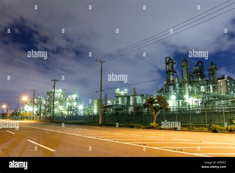 Industrial complex at night Stock Photo - Alamy