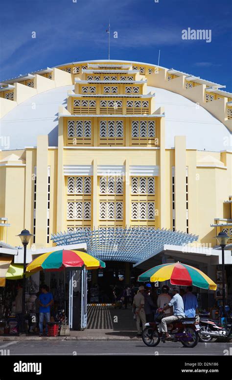 Art Deco architecture of Central Market, Phnom Penh, Cambodia, Indochina, Southeast Asia, Asia ...