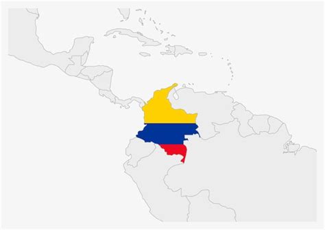 Premium Vector | Colombia map highlighted in Colombia flag colors gray map with neighboring ...