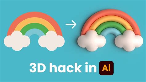 Create your own 3D, clay effect rainbow in this Adobe Illustrator tutorial in 5 minutes. Graphic ...