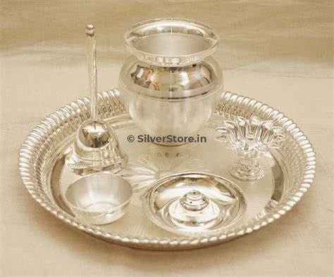 Pure Silver Pooja Thali - Bis hallmarked – SilverStore.in