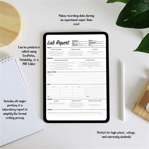 LABORATORY NOTEBOOK TEMPLATES Lab Notebook Templates Lab Book Printable Template Lab Report - Etsy