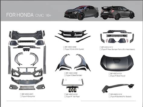 Polished Black Honda Civic Body Kit 2019, For Car at Rs 50000/set in ...