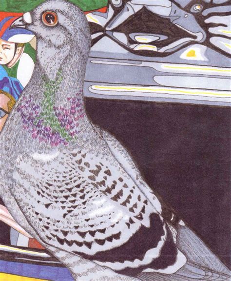 Another detail from my massive weird London illustration, this time it's a close up of a pigeon ...