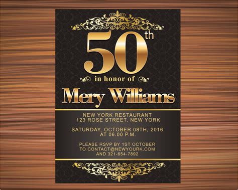 50 Years Old Birthday Invitations | BirthdayBuzz