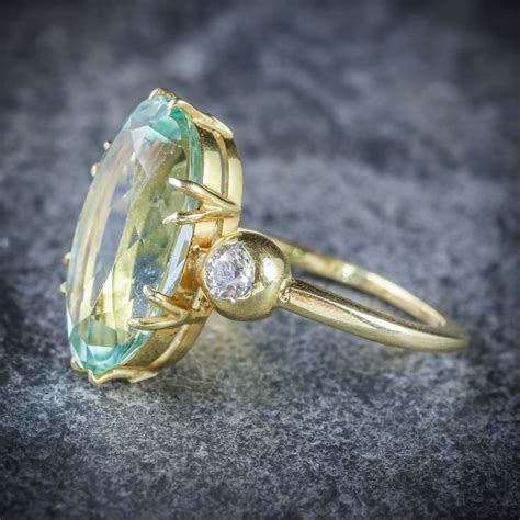 Antique Victorian Aquamarine Ring 18ct Gold Circa 1900 – Antique Jewellery Online