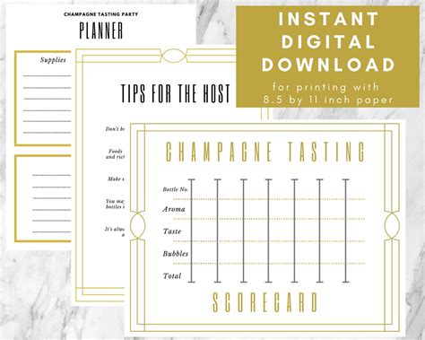 Champagne Tasting Printable, Event Hosting - Etsy