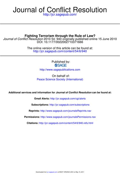 (PDF) Fighting Terrorism through the Rule of Law?