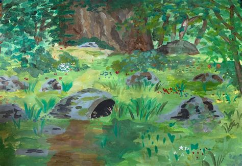 Studio ghibli arrietty landscape painting by rainybvn on DeviantArt