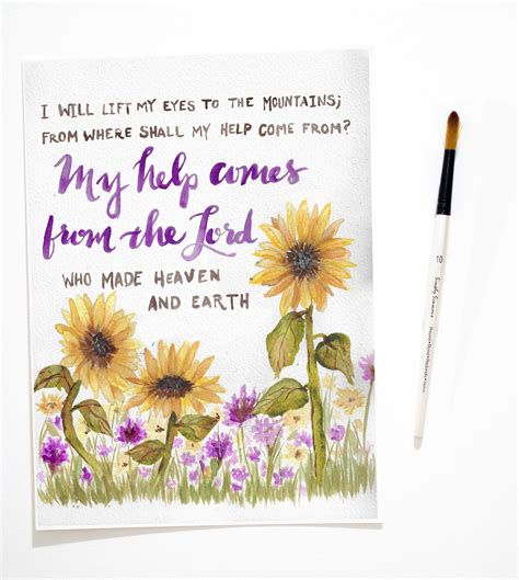 Sunflower Watercolor Painting My Help Comes from the Lord | Etsy in 2021 | Sunflower watercolor ...