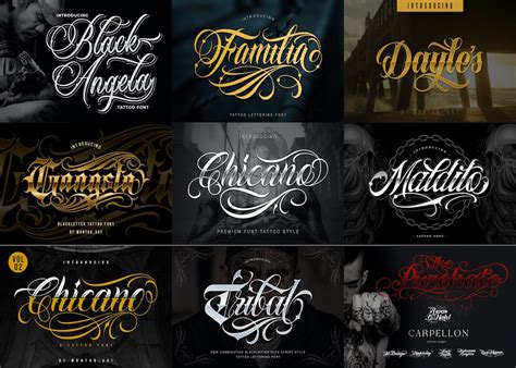 20 Premium Tattoo Fonts Bundle 5, Custom Tattoos Design, Logo Fonts ...