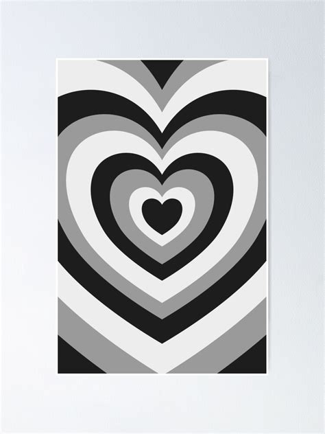 "Aesthetic Black and White Groovy Hearts" Poster for Sale by cannevas ...