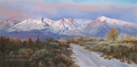 Sierra Nevada Oil Painting – Sierra Blush – Bishop California Sunrise Oil Painting | Karen ...