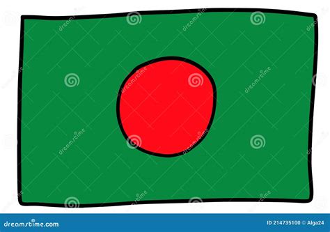 Bangladesh Flag Doodle Hand Drawing Sketch Stock Vector - Illustration of drawn, icon: 214735100