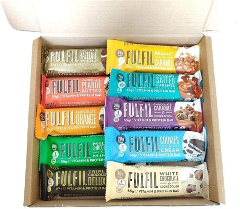 Fulfil Vitamin & Protein Bars Variety Pack - 10 x 55g Bars - One of Each Flavour - Low Sugar ...