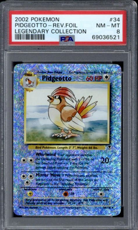 Pokemon Legendary Collection Reverse Holo Foil Pidgeotto 34/110 PSA 8 ...