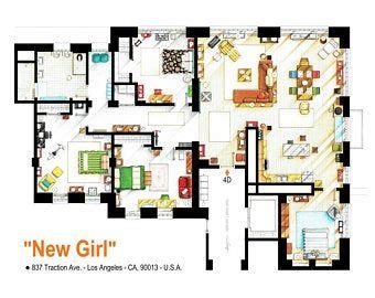 Floorplan of Charlie Harper's Malibu house from T&AHM in 2020 | Floor ...