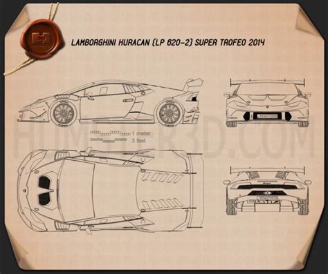 Lamborghini Huracan (LP 620-2) Super Trofeo 2014 Blueprint - Hum3D