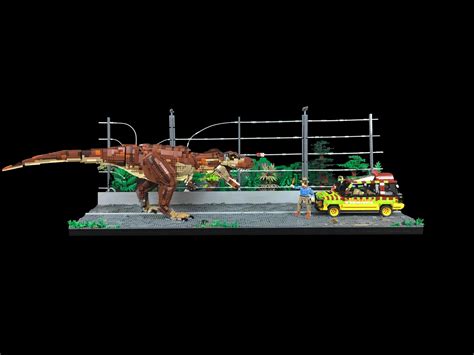 Giant Custom Lego T-Rex+Paddock Escape Scene! (detailed video link in ...