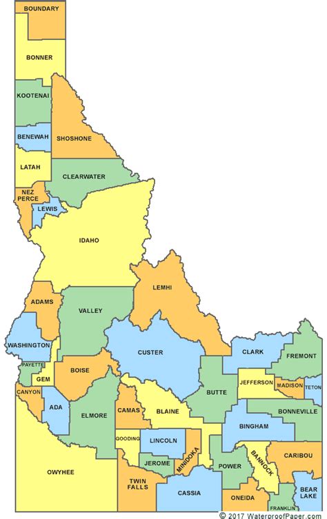 Idaho County Map