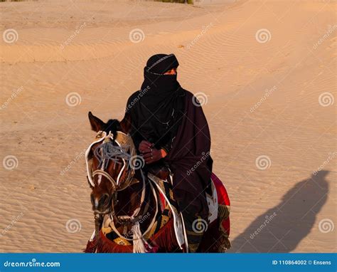 Arabian Knight in the Desert at Sunset, Douz Tunisia, Sahara Desert ...