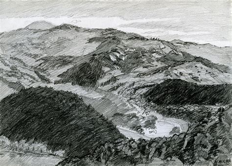 Poprad river valley Drawing by Witold Kubicha | Fine Art America