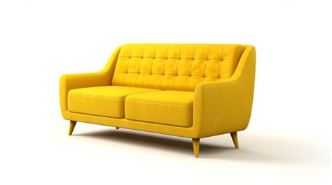 3d Render Yellow Modern Sofa On A White And Yellow Background, Upholstery, Cushion, Sofa ...