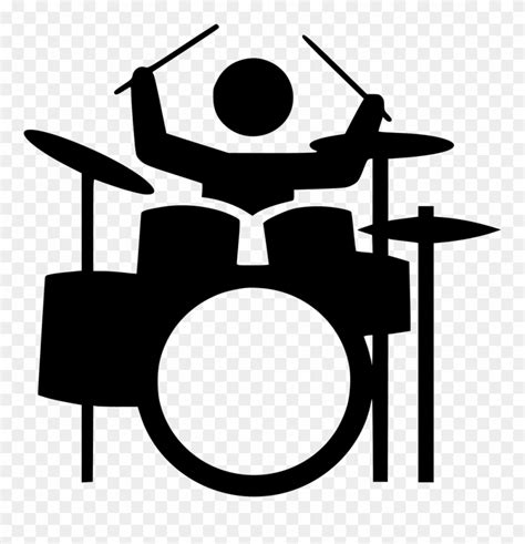 drumset clipart black and white - Clip Art Library