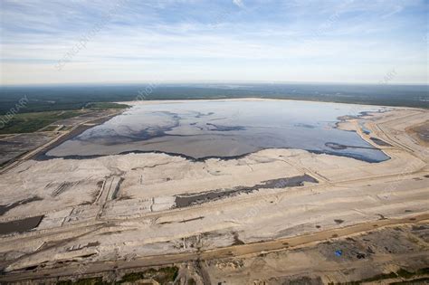 tailings pond, Fort McMurray, Canada - Stock Image - C023/1526 - Science Photo Library