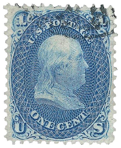 Benjamin Franklin Z-Grill stamp 1868
